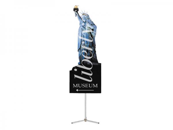 SPRINT Telescopic Banner Stand - Custom Shaped Lambda Graphic - Silver